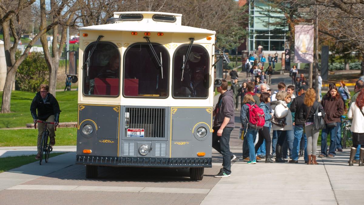 The Vandal Trolley picks up students on campus